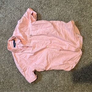 Pink Short Sleeve Button-Up Shirt